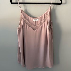 BABATON - Light Pink Top with Mesh Neckline